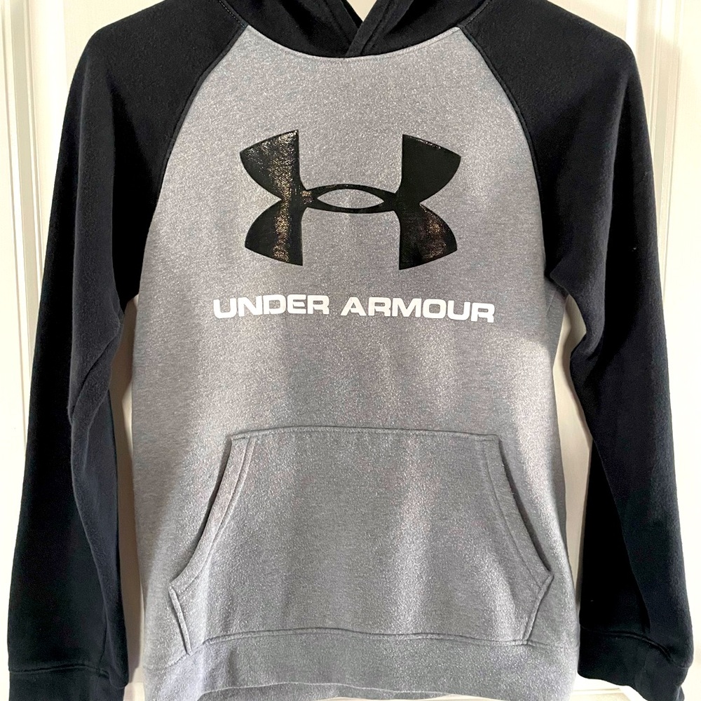 Under Armour, Gray Hoodie, Youth Large